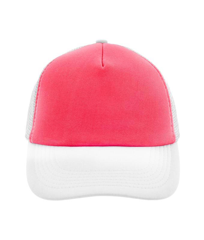 Unisexe Casquette trucker 5 panneaux Rose-fluo/blanc 7622