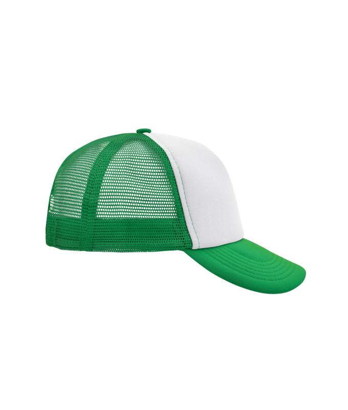 Unisexe Casquette trucker 5 panneaux Blanc/vert-fougère 7622