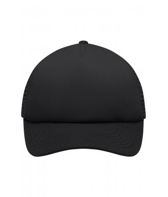 Kinder 5 Panel Polyester Mesh Cap for Kids Black/black-Daiber