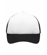 Kinder 5 Panel Polyester Mesh Cap for Kids White/black 7623