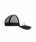 Kinder 5 Panel Polyester Mesh Cap for Kids White/black 7623