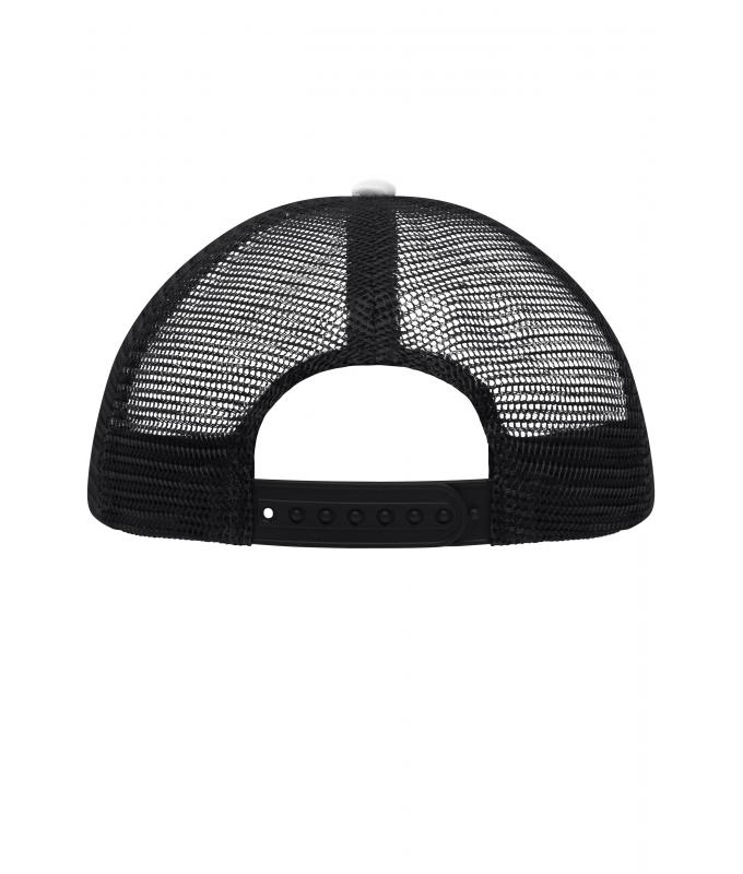 Kinder 5 Panel Polyester Mesh Cap for Kids White/black 7623