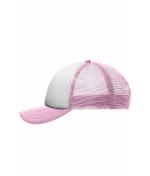 Kinder 5 Panel Polyester Mesh Cap for Kids White/baby-pink 7623