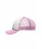 Kinder 5 Panel Polyester Mesh Cap for Kids White/baby-pink 7623
