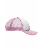 Kinder 5 Panel Polyester Mesh Cap for Kids White/baby-pink 7623