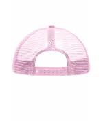 Kinder 5 Panel Polyester Mesh Cap for Kids White/baby-pink 7623