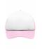 Kinder 5 Panel Polyester Mesh Cap for Kids White/baby-pink 7623