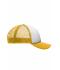 Kids 5 Panel Polyester Mesh Cap for Kids White/gold-yellow 7623