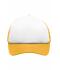 Kids 5 Panel Polyester Mesh Cap for Kids White/gold-yellow 7623