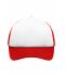 Kids 5 Panel Polyester Mesh Cap for Kids White/red 7623