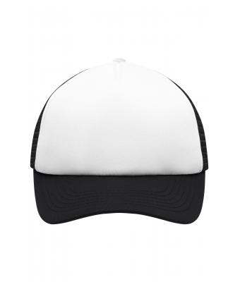 Kinderen 5 Panel Polyester Mesh Cap for Kids Wit/zwart 7623