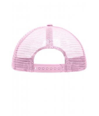 Kinderen 5 Panel Polyester Mesh Cap for Kids Wit/babyroze 7623