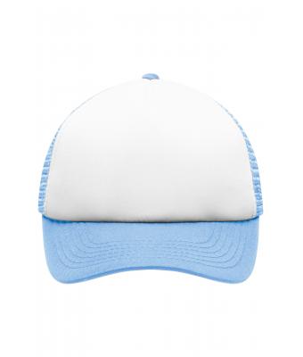 Kinderen 5 Panel Polyester Mesh Cap for Kids Wit/lichtblauw 7623