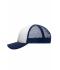 Kinderen 5 Panel Polyester Mesh Cap for Kids Wit/navy 7623