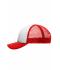 Kinderen 5 Panel Polyester Mesh Cap for Kids Wit/rood 7623