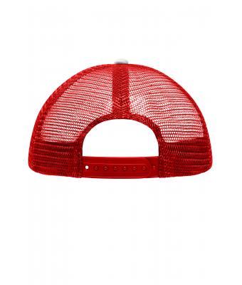 Kinderen 5 Panel Polyester Mesh Cap for Kids Wit/rood 7623