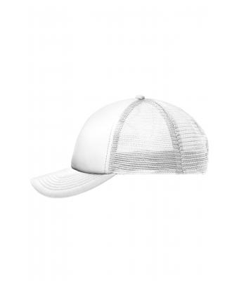 Kinderen 5 Panel Polyester Mesh Cap for Kids Wit/wit 7623