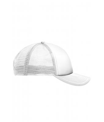 Kinderen 5 Panel Polyester Mesh Cap for Kids Wit/wit 7623