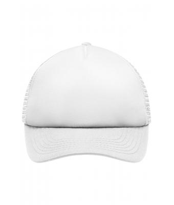 Kinderen 5 Panel Polyester Mesh Cap for Kids Wit/wit 7623