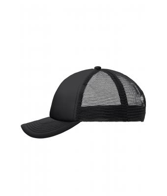 Kinderen 5 Panel Polyester Mesh Cap for Kids Zwart/zwart 7623