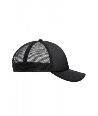 Kinderen 5 Panel Polyester Mesh Cap for Kids Zwart/zwart 7623