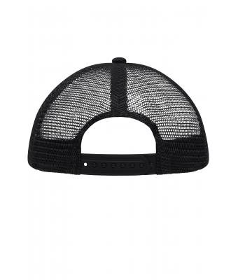 Kinderen 5 Panel Polyester Mesh Cap for Kids Zwart/zwart 7623