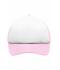 Kinderen 5 Panel Polyester Mesh Cap for Kids Wit/babyroze 7623