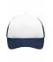 Kinderen 5 Panel Polyester Mesh Cap for Kids Wit/navy 7623