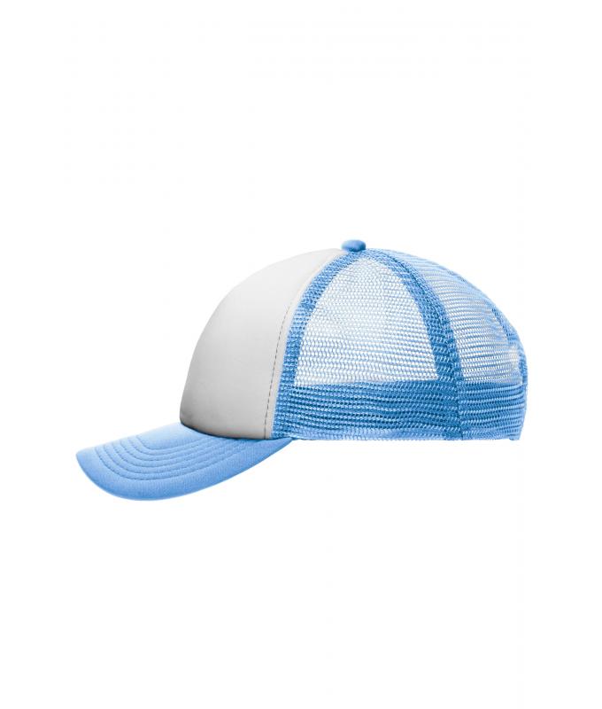 Enfant Casquette trucker enfants 5 panneaux Blanc/bleu-clair 7623