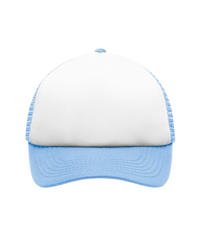 Enfant Casquette trucker enfants 5 panneaux Blanc/bleu-clair 7623