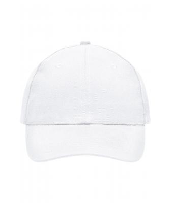 Unisex 6 Panel Cap Heavy Cotton White 7642