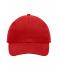 Unisexe Casquette 6 panneaux coton lourd Rouge 7642