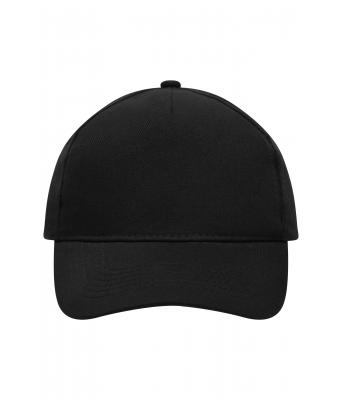 Unisex 5 Panel Cap Heavy Cotton Black 7643