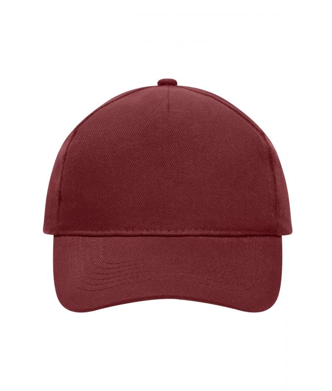 Unisex 5 Panel Cap Heavy Cotton Burgundy 7643
