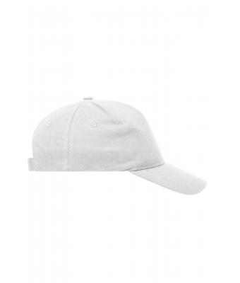 Unisex 5 Panel Cap Heavy Cotton White 7643