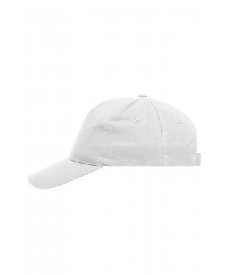 Unisex 5 Panel Cap Heavy Cotton White 7643