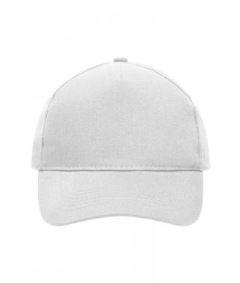 Unisex 5 Panel Cap Heavy Cotton White 7643