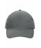 Unisexe Casquette 5 panneaux coton lourd Gris-foncé 7643