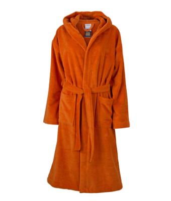 Unisex Functional Bath Robe Hooded Dark-orange 8011