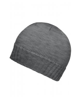 Unisex Rib-Beanie Dark-grey-melange 7675