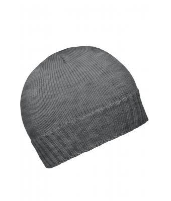 Unisex Rib-Beanie Dark-grey-melange 7675