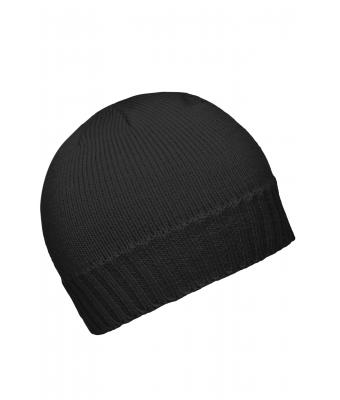 Unisex Rib-Beanie Zwart 7675