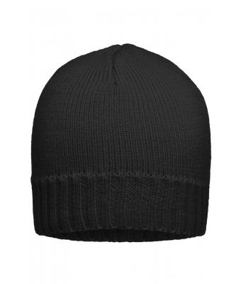 Unisex Rib-Beanie Zwart 7675