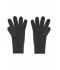 Unisexe Gants tricotés avec rebord Noir 7677