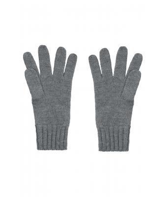 Unisex Knitted Gloves Dark-grey-melange 7677