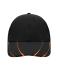 Unisex 6 Panel Groove Cap Black/orange 7679