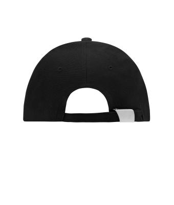 Unisexe Casquette 6 panneaux coton brossé lourd Noir/orange 7679