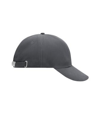 Unisex Turned 6 Panel Cap Laminated Donkergrijs 7687