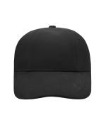 Unisex Turned 6 Panel Cap Laminated Black 7687