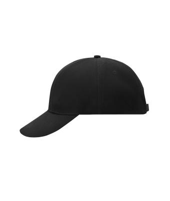 Unisex Turned 6 Panel Cap Laminated Zwart 7687